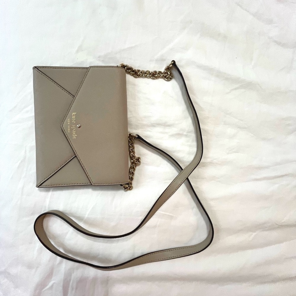 Kate Spade Beige Envelope Crossbody Bag